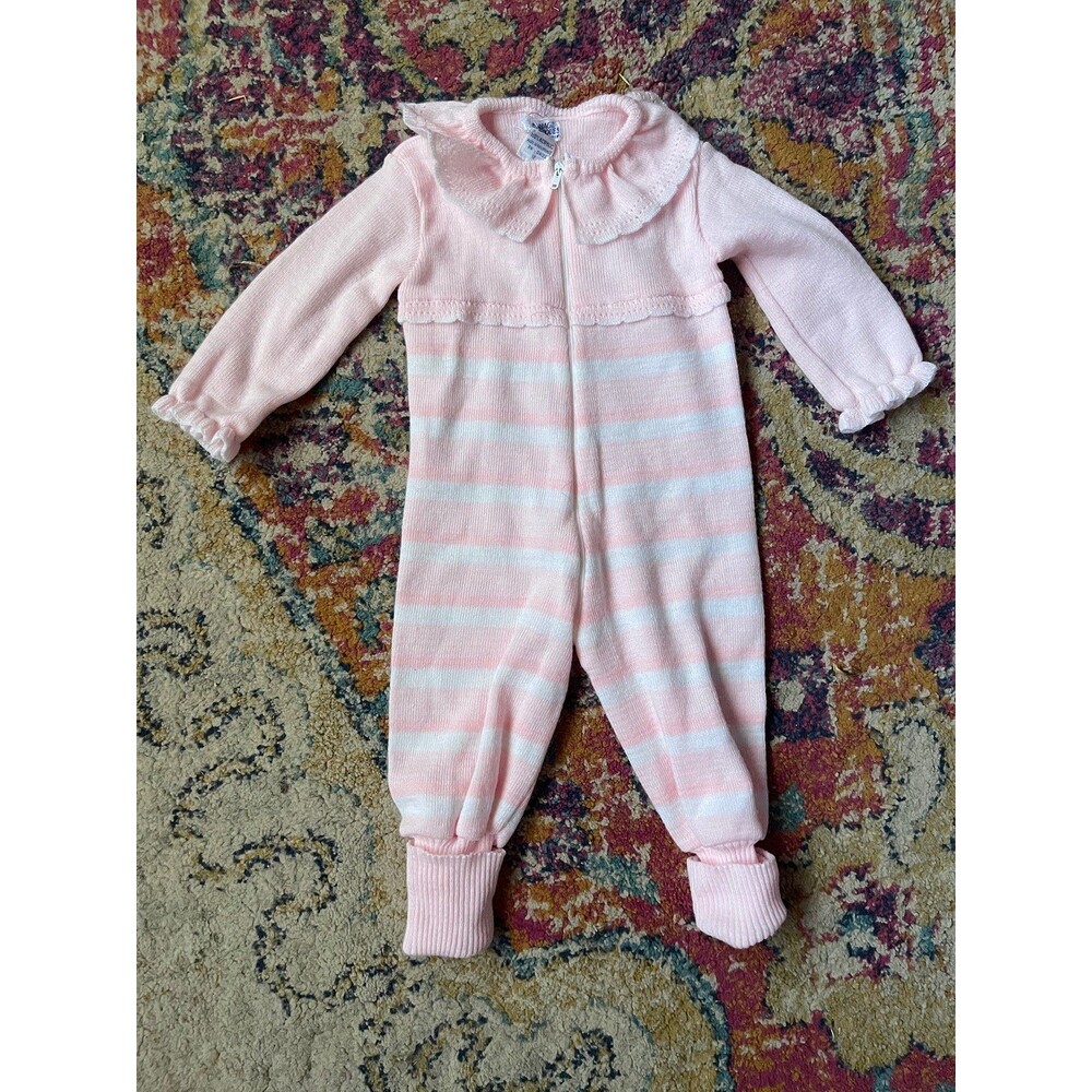 Vintage CARRIAGE BOUTIQUES Knit Baby Romper